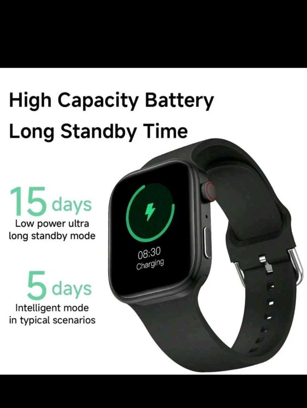 Smartwatch with Black Band - Premium Wearable